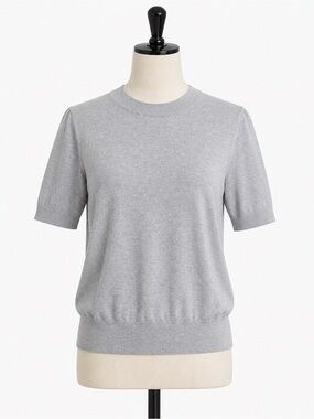 J Crew Factory Short-sleeve 100% cotton crewneck sweater light blue Size M NWT
